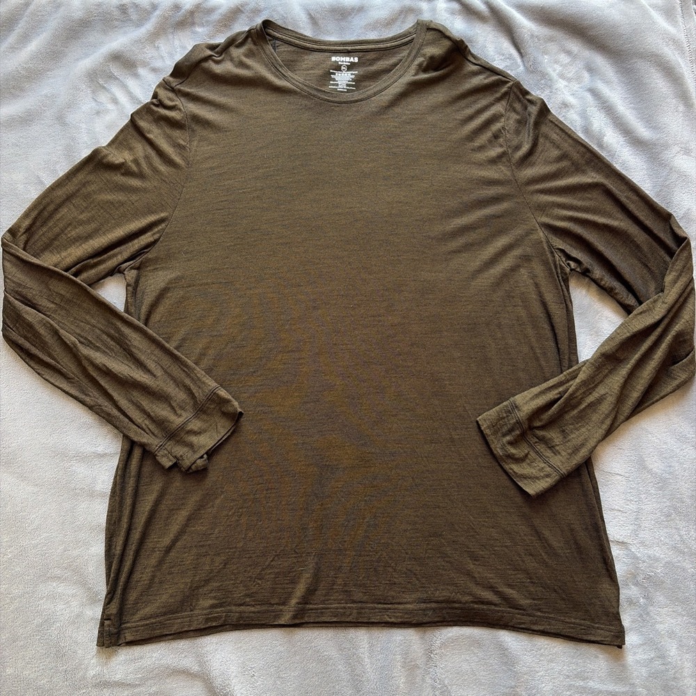 Bombas Shirt Men 3XL Brown Merino Wool Blend Long Sleeve Base Layer Bee Better